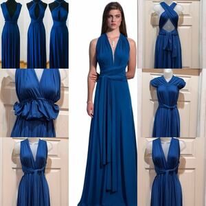 Classic Fashion Women's NWT Royal Blue Transformer Dress Long Stretch XL